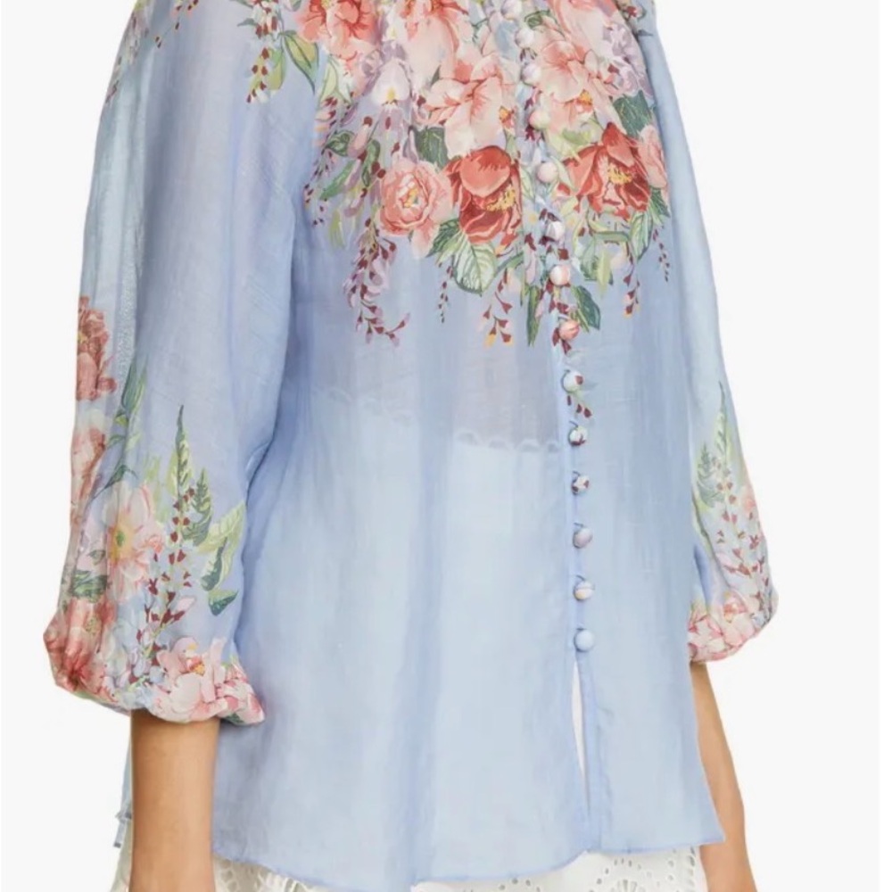 Zimmermann Ivory Ramie Blouse